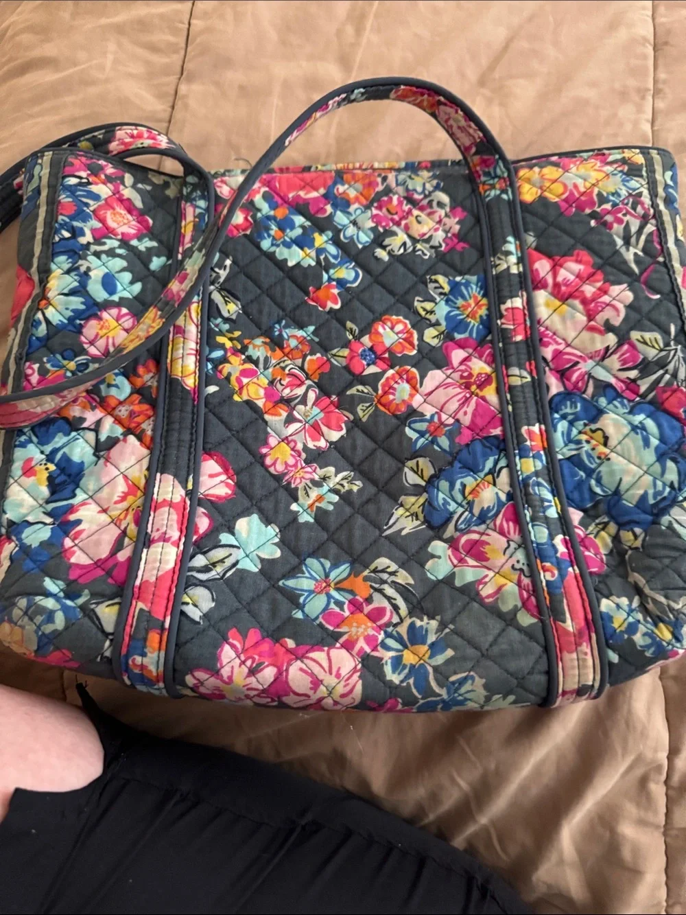 Vera Bradley Quilted Floral  - Navy with Multi florals